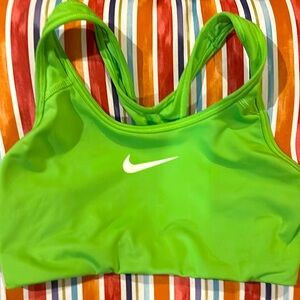 I am selling a Nike sports bra. It is a neon green color. It is a size small.